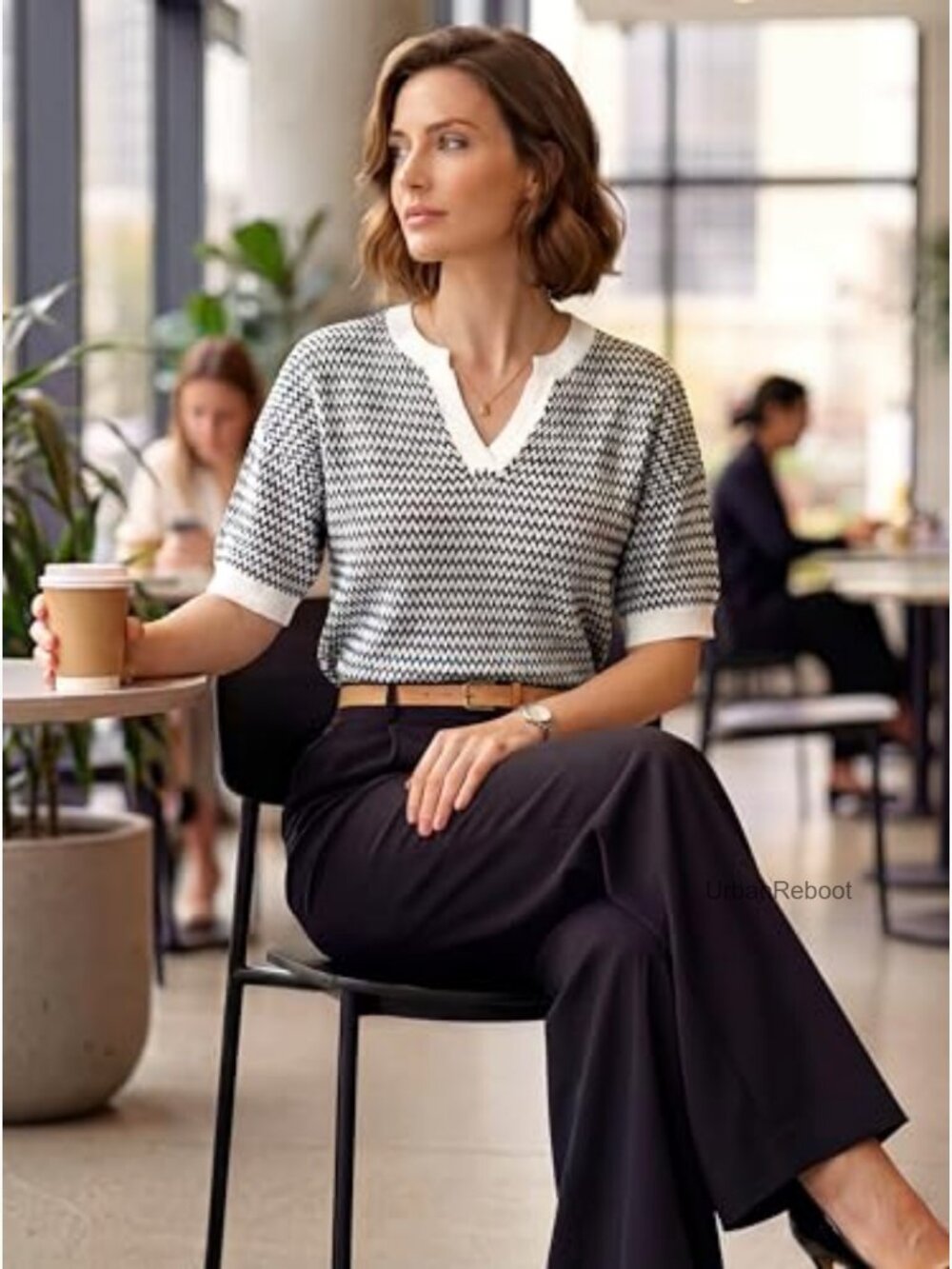 100% Cotton Polo V Neck Short Sleeve Pullover Sweater - Picture 3 of 7